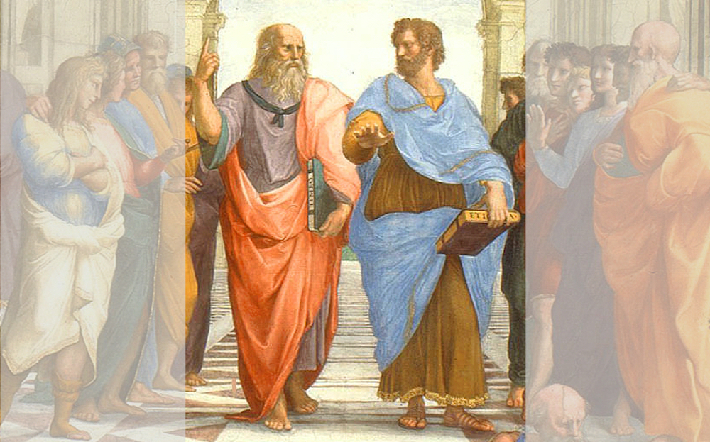 Aristoteles mit Platon